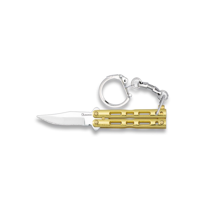Nóż Brelok Albainox 02180-D Balisong Zamak Gold