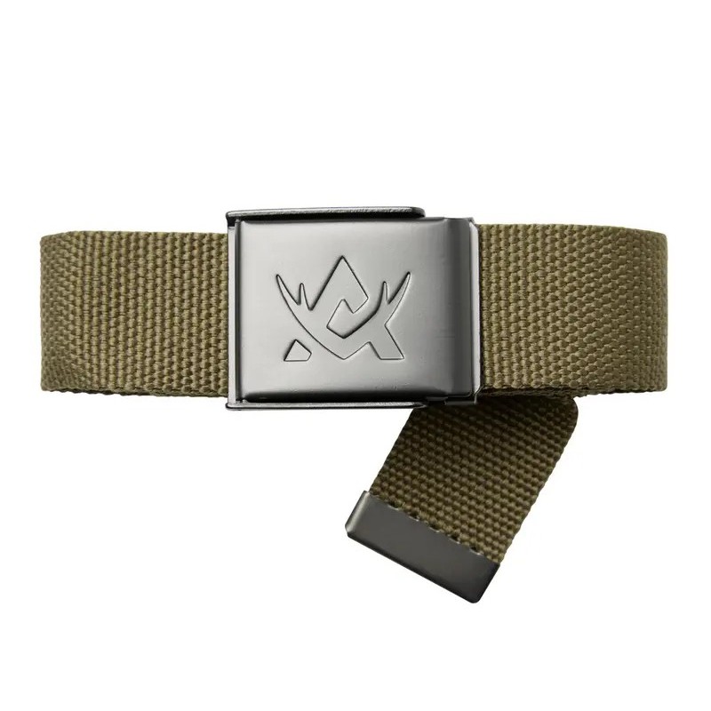 PASEK ALASKA z metalową klamrą z logo producenta w kolorze Gravel