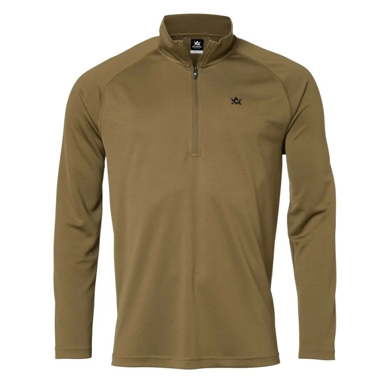 KOSZULKA ALASKA myśliwska T-shirt, CoolDry MS Half-Zip Top Gravel techniczna z długim rękawem