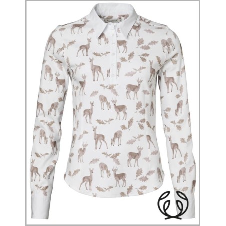 KOSZULA Chevalier damska Leslie Half Placket Jersey Shirt Women Oh Deer Pink