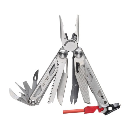 Multitool Azymut Giewon FS - 19 narzędzi, krzesiwo + gwizdek + kabura