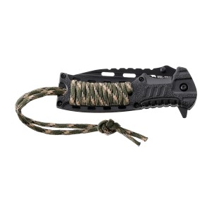 Nóż Mil-Tec survivalowy z krzesiwem, gwizdkiem i paracordem