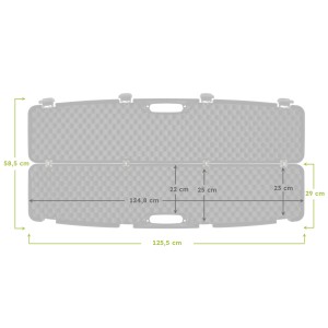 Kufer na broń Megaline czarny 125x25x11 cm z zamkiem