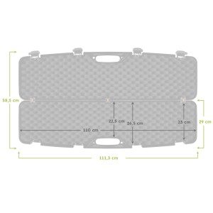 Kufer transportowy na broń Megaline 110x25x11 cm, czarny