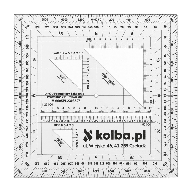 Protraktor kątomierz mapowy V11