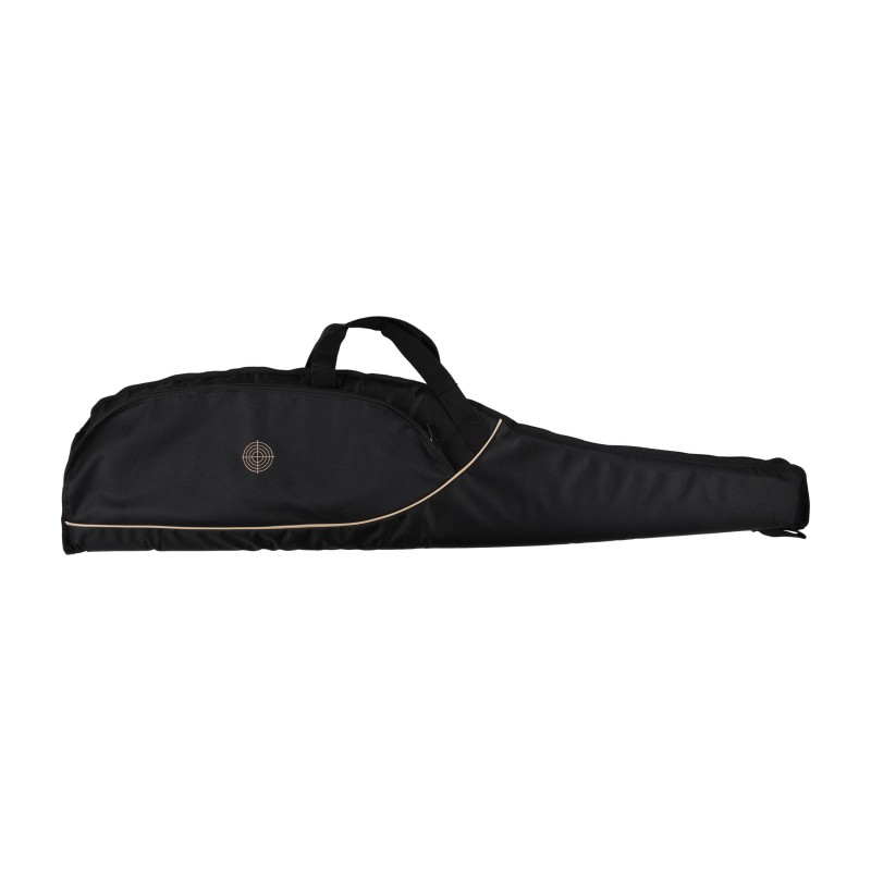 Pokrowiec na broń Forsport 125 cm - czarny, haft beżowa tarcza, biza beżowa