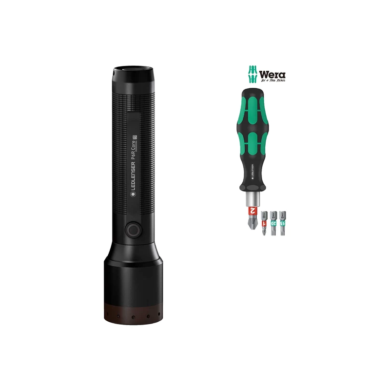 Latarka Ledlenser P6R core + zestaw WERA 900lm