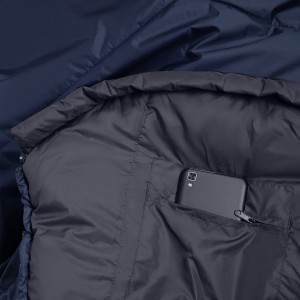 Śpiwór Alpinus Fiber Pro 1500 dla praworęcznych, granatowy