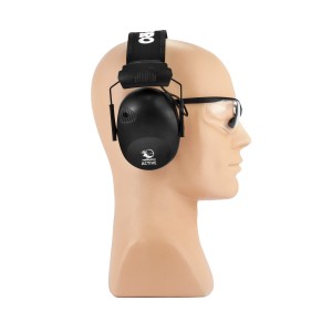 Ochronniki słuchu aktywne RealHunter ACTiVE PRO czarne + okulary