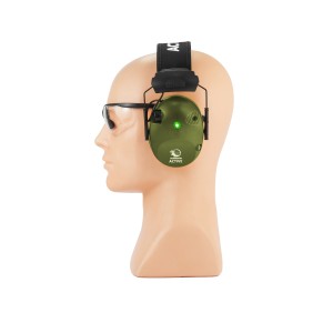 Ochronniki słuchu aktywne RealHunter ACTiVE PRO oliwkowe + okulary