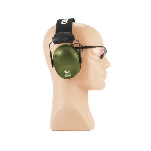 Ochronniki słuchu aktywne RealHunter ACTiVE PRO oliwkowe + okulary