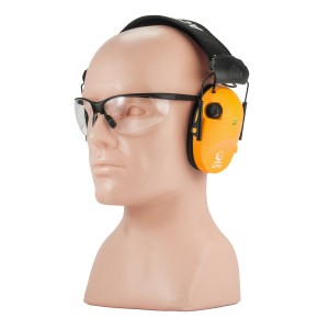 Ochronniki słuchu aktywne RealHunter ACTiVE PRO pomara. + okulary