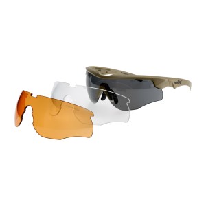 Okulary taktyczne Wiley X Rogue Comm grey / clear / light rust, jasnobrązowe oprawki