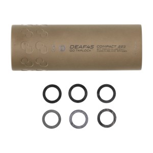 Tłumik do broni BK Precise DEAF45 COMPACT QD Taplock 3GUN 1/2x28 UNEF z hamulcem Magpul FDE