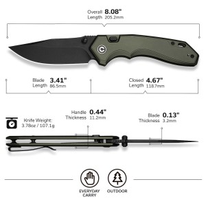 Nóż Civivi Elite Brova S35VN Forest Green Alu