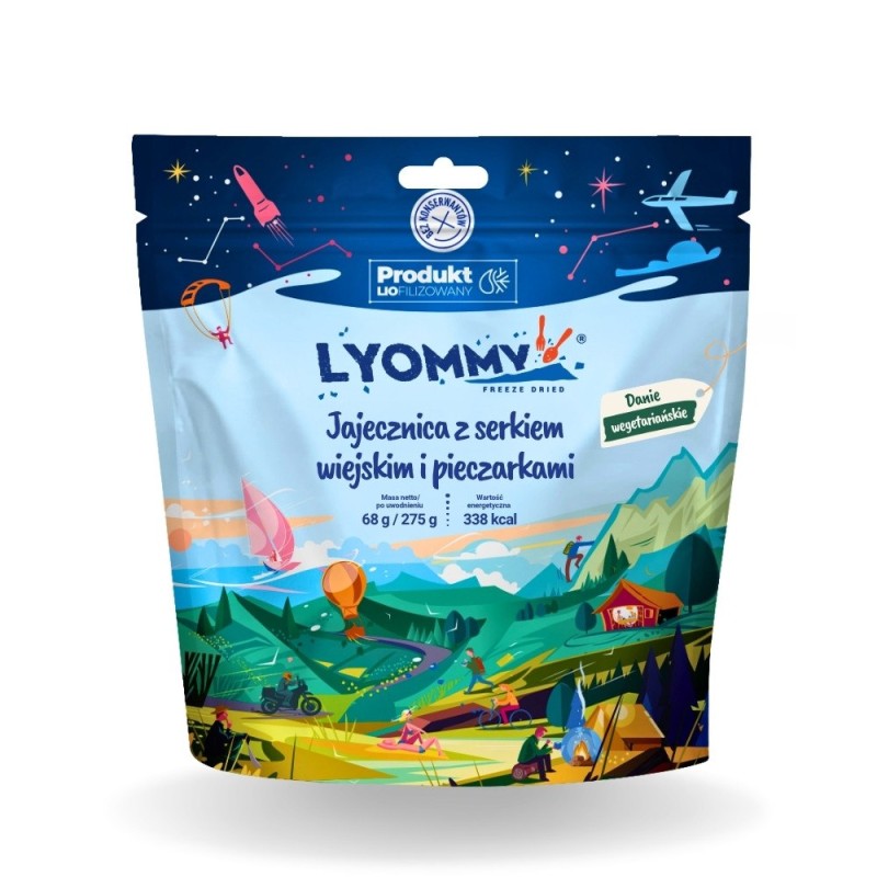 LYOMMY Jajecznica z serkiem wiejskim i pieczarkami