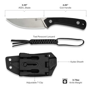 Nóż Civivi Carveth Fixed AEB-L Black G10
