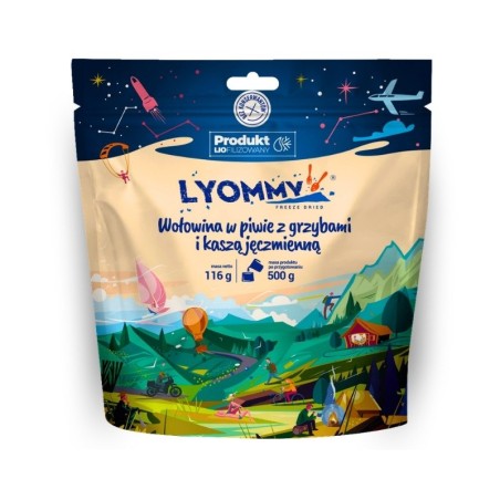 LYOMMY Wołowina w piwie z grzybami i kaszą 500g