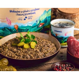 LYOMMY Wołowina w piwie z grzybami i kaszą 500g