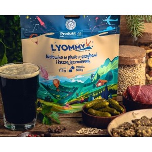 LYOMMY Wołowina w piwie z grzybami i kaszą 500g