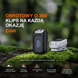 Latarka LED Fenix E04R biała