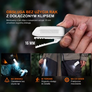 Latarka LED Fenix E04R biała