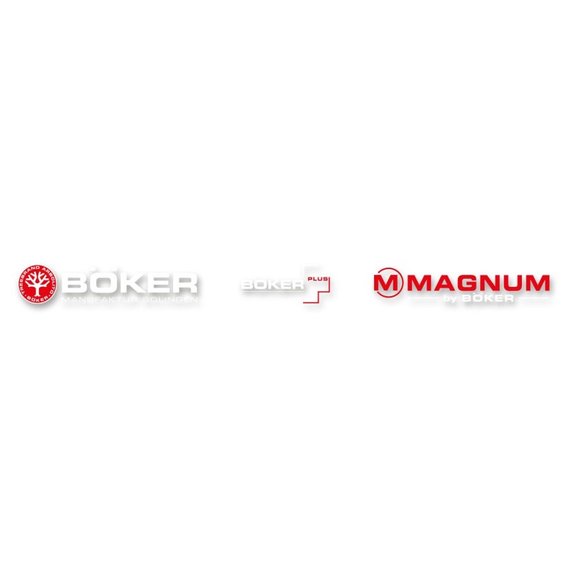 Naklejki na szybę Boker, Boker+, Magnum