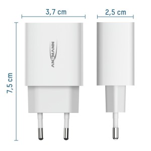 Ładowarka Ansmann HC212 biała 2x USB 12W, 2.4A