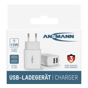 Ładowarka Ansmann HC212 biała 2x USB 12W, 2.4A