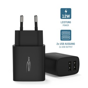 Ładowarka Ansmann HC212 czarna 2x USB 12W, 2.4A