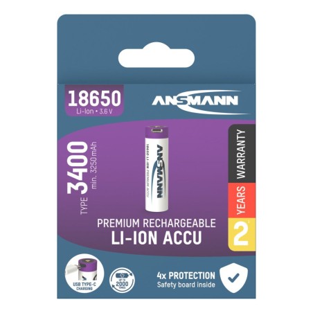 Akumulator Ansmann Li-Ion 18650 typ 3400 z USB-C