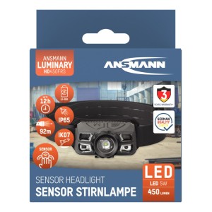 Latarka czołowa LED Ansmann HD450FRS, 450 lm, aku