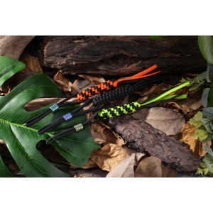Zawieszka Paracord WE Orange/Black + Ti Bead Blue