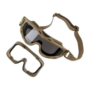 Gogle taktyczne Wiley X Spear SP293T smoke / clear / light rust, jasnobrązowe oprawki